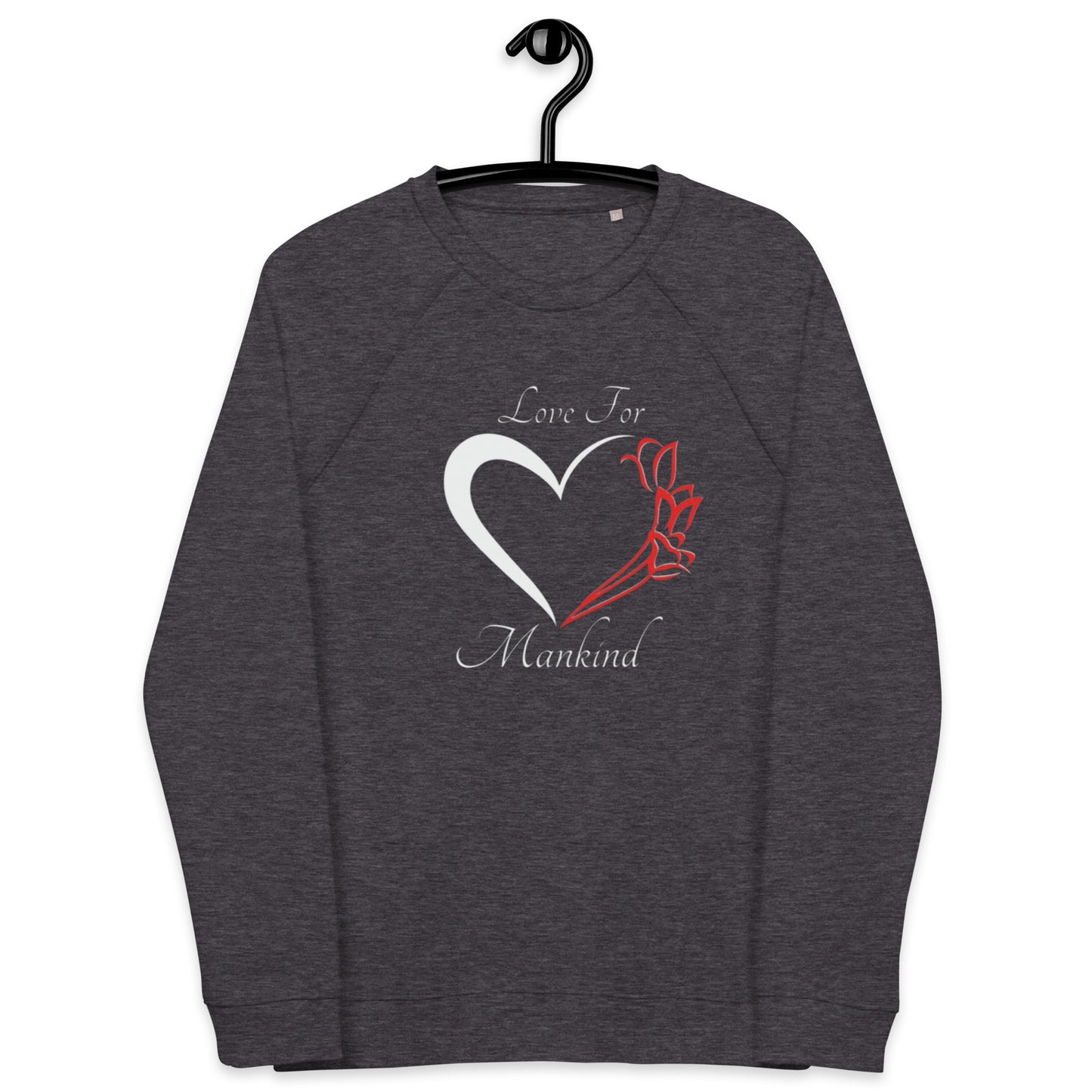 Unisex organic raglan sweatshirt